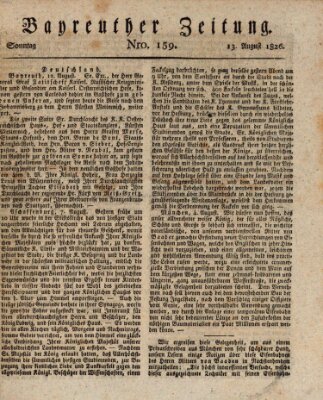 Bayreuther Zeitung Sonntag 13. August 1826