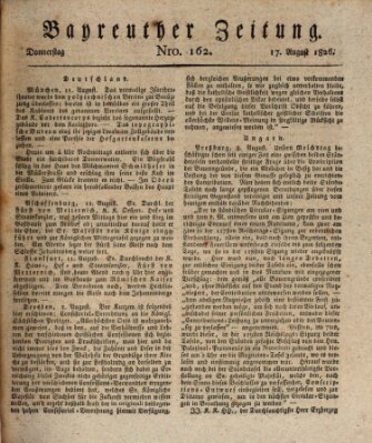 Bayreuther Zeitung Donnerstag 17. August 1826