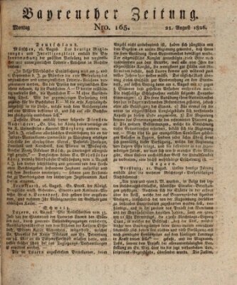 Bayreuther Zeitung Montag 21. August 1826