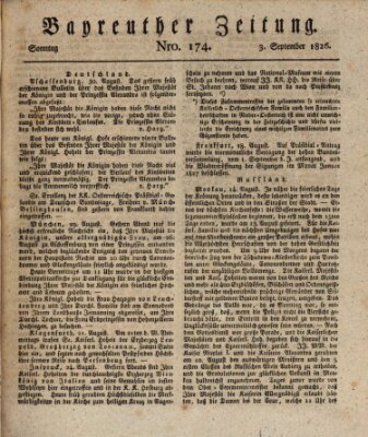 Bayreuther Zeitung Sonntag 3. September 1826