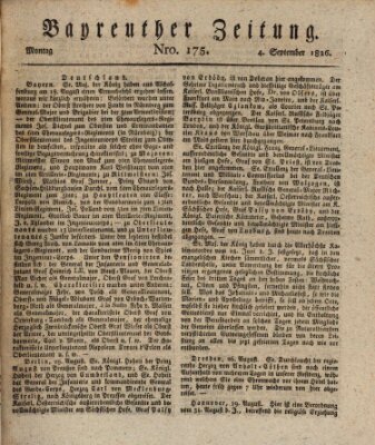 Bayreuther Zeitung Montag 4. September 1826