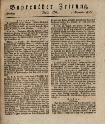 Bayreuther Zeitung Dienstag 5. September 1826