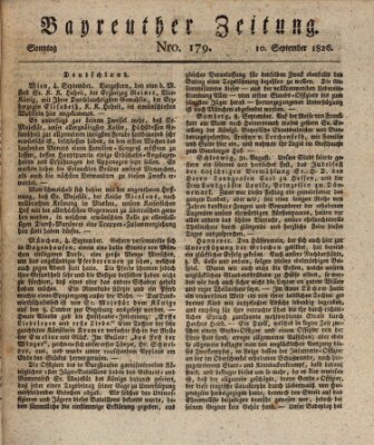 Bayreuther Zeitung Sonntag 10. September 1826