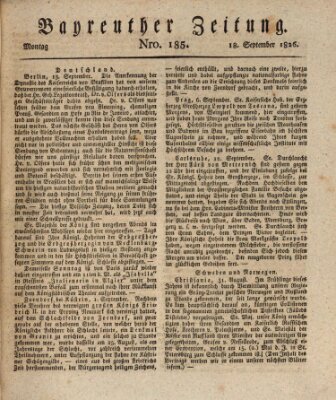 Bayreuther Zeitung Montag 18. September 1826