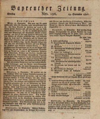 Bayreuther Zeitung Dienstag 19. September 1826
