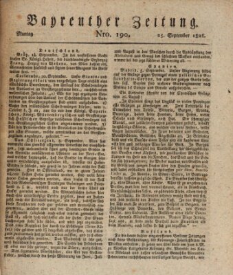 Bayreuther Zeitung Montag 25. September 1826