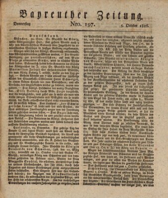 Bayreuther Zeitung Donnerstag 5. Oktober 1826