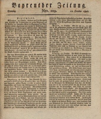 Bayreuther Zeitung Sonntag 22. Oktober 1826