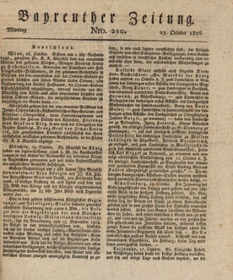 Bayreuther Zeitung Montag 23. Oktober 1826