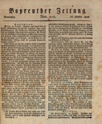 Bayreuther Zeitung Donnerstag 26. Oktober 1826