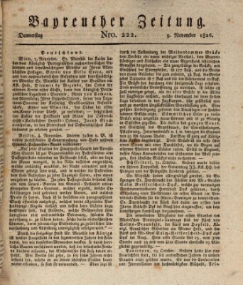 Bayreuther Zeitung Donnerstag 9. November 1826