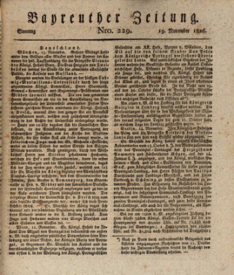 Bayreuther Zeitung Sonntag 19. November 1826