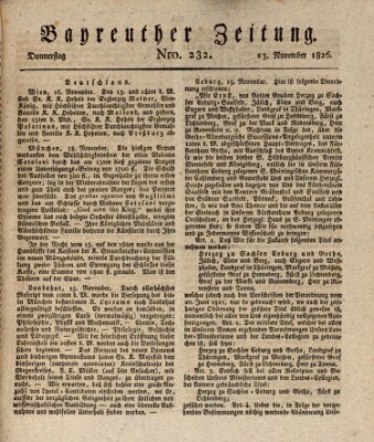 Bayreuther Zeitung Donnerstag 23. November 1826