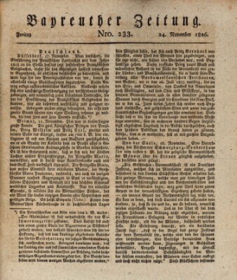 Bayreuther Zeitung Freitag 24. November 1826