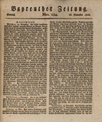 Bayreuther Zeitung Sonntag 26. November 1826