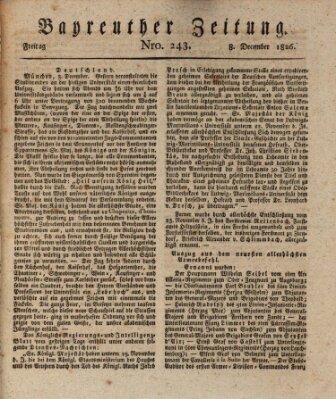 Bayreuther Zeitung Freitag 8. Dezember 1826