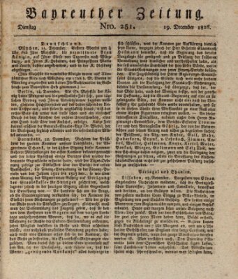 Bayreuther Zeitung Dienstag 19. Dezember 1826