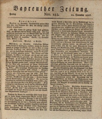 Bayreuther Zeitung Freitag 22. Dezember 1826