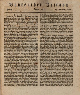 Bayreuther Zeitung Freitag 29. Dezember 1826