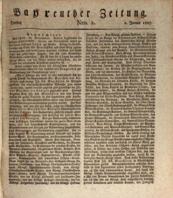 Bayreuther Zeitung Dienstag 2. Januar 1827