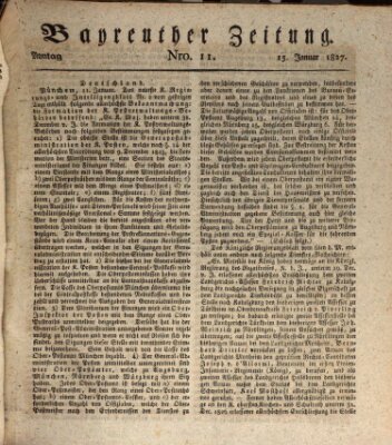 Bayreuther Zeitung Montag 15. Januar 1827