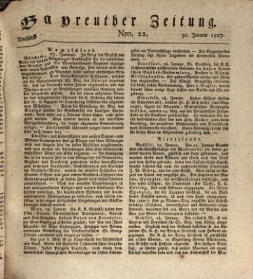 Bayreuther Zeitung Dienstag 30. Januar 1827