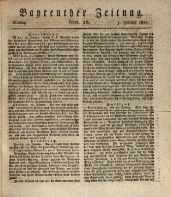 Bayreuther Zeitung Montag 5. Februar 1827