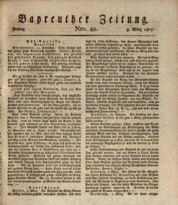 Bayreuther Zeitung Freitag 9. März 1827