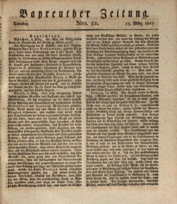 Bayreuther Zeitung Dienstag 13. März 1827