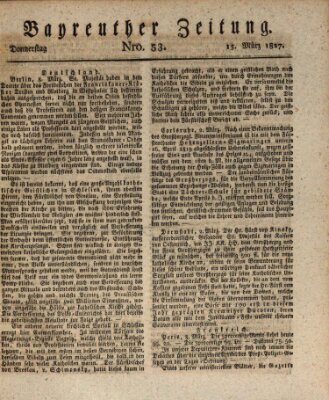 Bayreuther Zeitung Donnerstag 15. März 1827