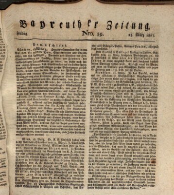 Bayreuther Zeitung Freitag 23. März 1827