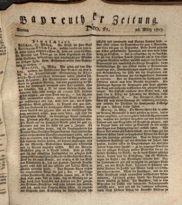 Bayreuther Zeitung Montag 26. März 1827