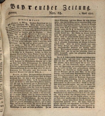 Bayreuther Zeitung Sonntag 1. April 1827