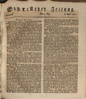 Bayreuther Zeitung Freitag 6. April 1827