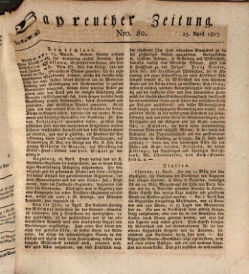 Bayreuther Zeitung Montag 23. April 1827