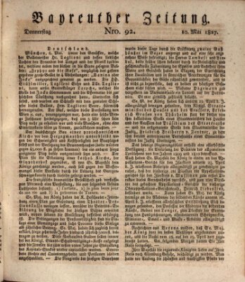 Bayreuther Zeitung Donnerstag 10. Mai 1827