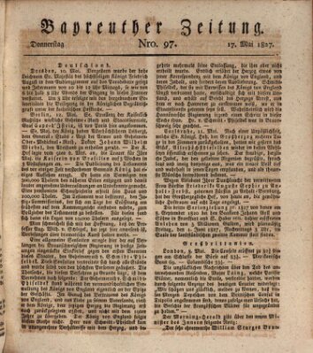 Bayreuther Zeitung Donnerstag 17. Mai 1827