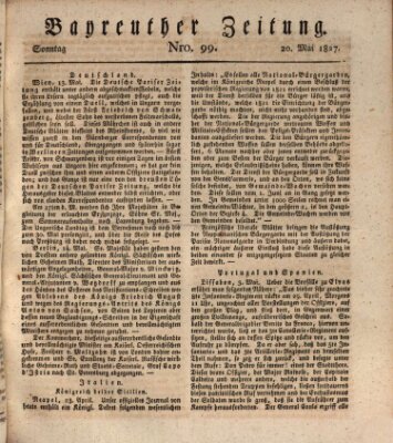 Bayreuther Zeitung Sonntag 20. Mai 1827