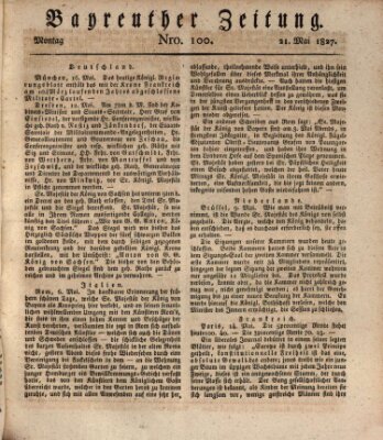 Bayreuther Zeitung Montag 21. Mai 1827