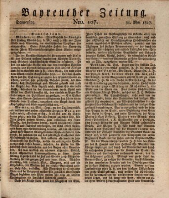 Bayreuther Zeitung Donnerstag 31. Mai 1827