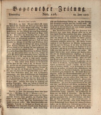 Bayreuther Zeitung Donnerstag 28. Juni 1827