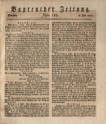 Bayreuther Zeitung Sonntag 8. Juli 1827