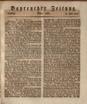 Bayreuther Zeitung Dienstag 31. Juli 1827