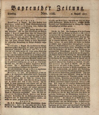 Bayreuther Zeitung Dienstag 7. August 1827