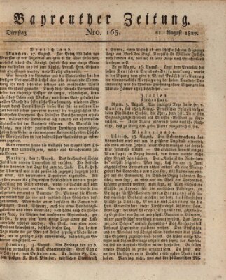 Bayreuther Zeitung Dienstag 21. August 1827