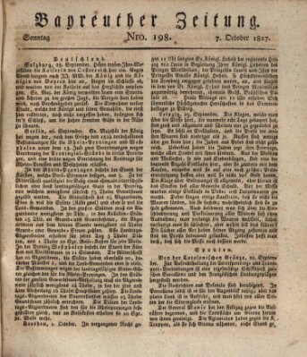 Bayreuther Zeitung Sonntag 7. Oktober 1827