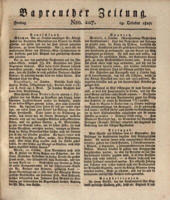 Bayreuther Zeitung Freitag 19. Oktober 1827