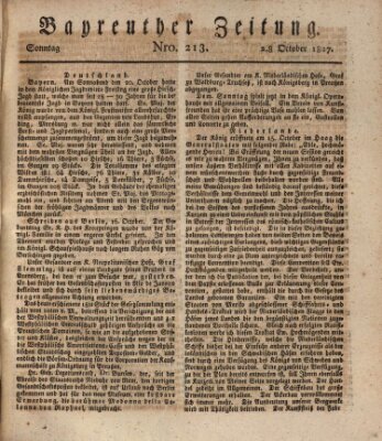 Bayreuther Zeitung Sonntag 28. Oktober 1827