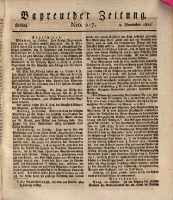 Bayreuther Zeitung Freitag 2. November 1827