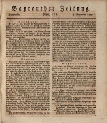 Bayreuther Zeitung Donnerstag 8. November 1827